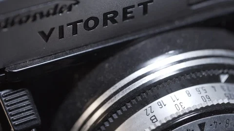 Vintage camera vitoret Video stock 129422273