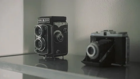 Vintage cameras Stock Footage 142023300