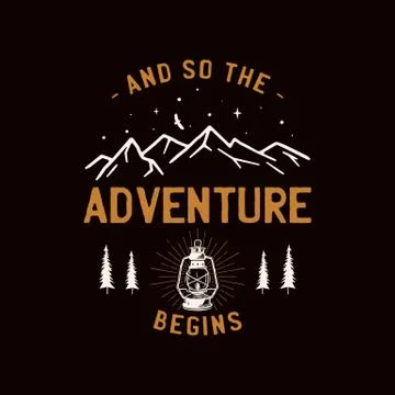 Vintage camp patch logo, mountain wildlife badge with trees and tent. Outdoor Stock Illustration