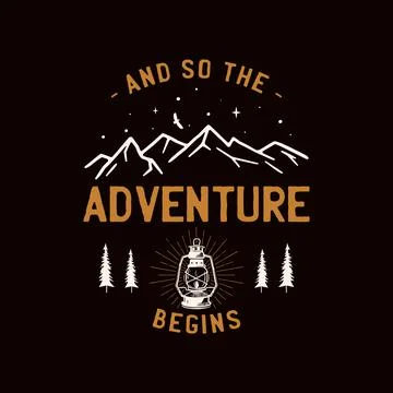 Vintage camp patch logo, mountain wildlife badge with trees and tent. Outdoor Stock Illustration