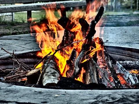 Vintage campfire Stock Photos
