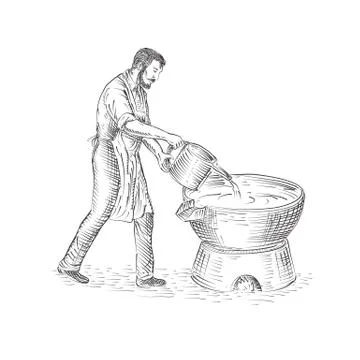 Vintage Candlemaker Foundry Drawing Illustrazione stock