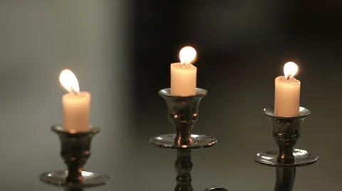 Vintage Candlestick - close up Stock Footage 52349980