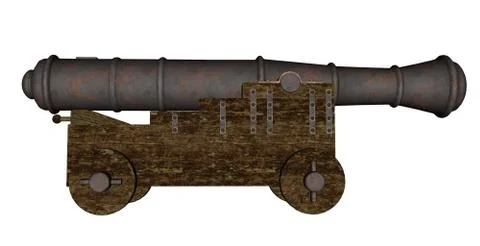 Vintage cannon - 3D render Stock Illustration