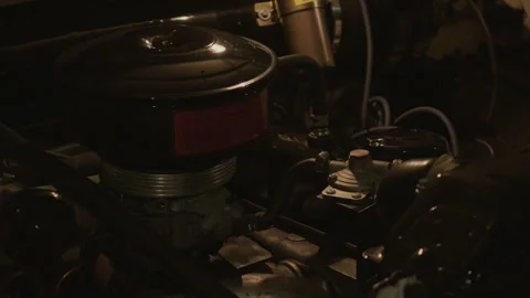 Vintage Car Engine Close-Up Stock Footage 288790151
