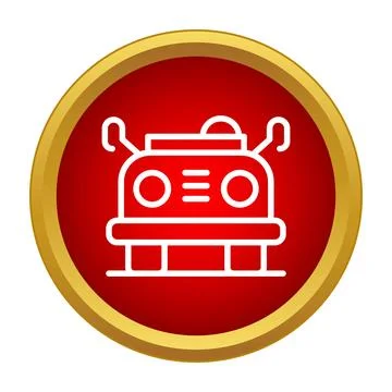 Vintage car front flat line icon design Stock Illustration
