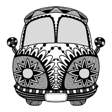 Vintage car a mini van イラスト素材
