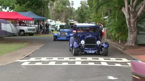 Vintage Car Parade Stock Footage 58712697
