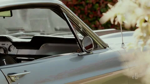 Vintage Car Side Mirror and Door Handle Closeup Vidéo 340233099