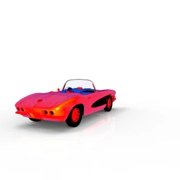 Vintage car template 3d rendering Stockillustratie