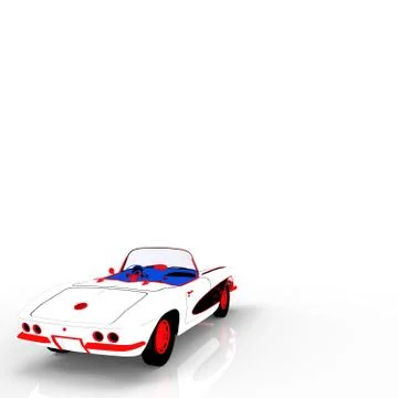 Vintage car template 3d rendering Stock-Illustration