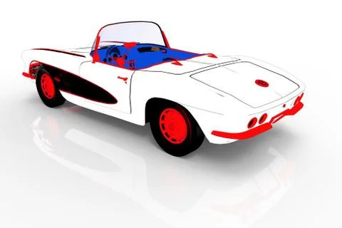 Vintage car template 3d rendering Stock Illustration