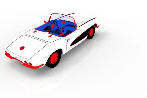Vintage car template 3d rendering Stock Illustration