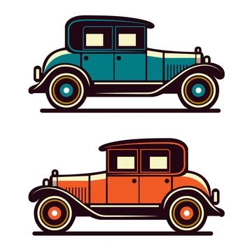 Vintage Car Vector Stock Illustration