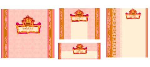 Vintage card with cupcake - vector set 스톡 일러스트