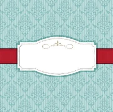 Vintage card damask pattern Stock Illustration