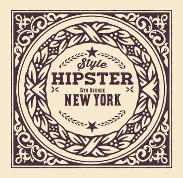 Vintage card. Elements by layers. Stock Illustration