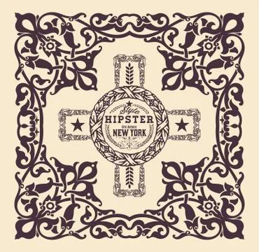 Vintage card. Elements by layers. Stock Illustration