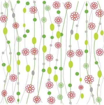 Vintage card with hand drawn flowers Stock Illustration