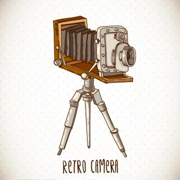 Vintage Card with Retro Camera Stock Illustration