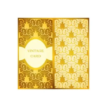 Vintage card set Stock Illustration