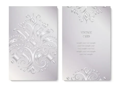 Vintage card set Stock Illustration