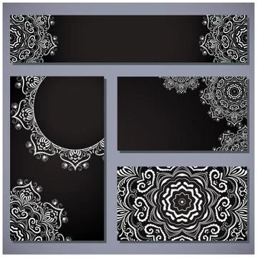 Vintage card set Stock Illustration