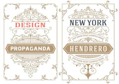 Vintage cards. vector template. Stock Illustration