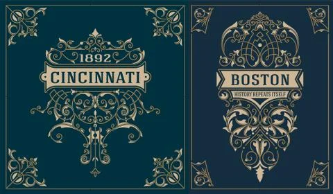 Vintage cards. vector template. Stock Illustration