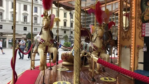 Vintage carousel Stock Footage 131440244