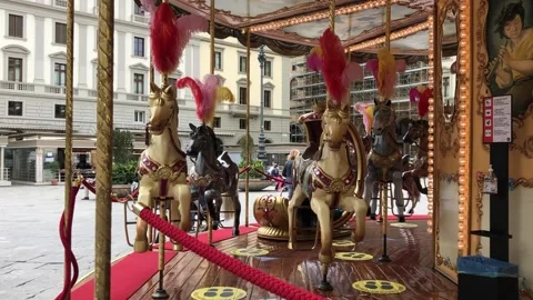 Vintage carousel Stock Footage 131440247