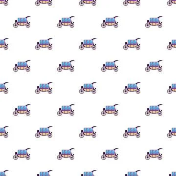 Vintage carriage pattern repeating seamless background design Stock Illustration