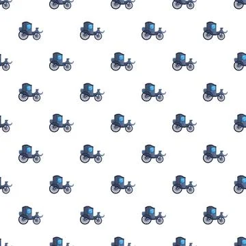Vintage carriage pattern repeating as seamless background Stock Illustration