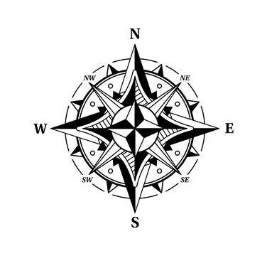 Vintage cartography map compass wind rose Stock Illustration