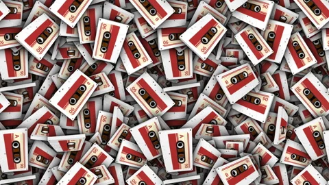 Vintage Cassette Tapes Animation, Loop Vídeos de archivo 331098474