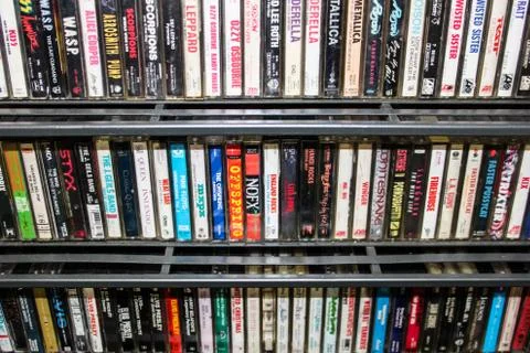 Vintage Cassette Tapes Collection Stock Photos