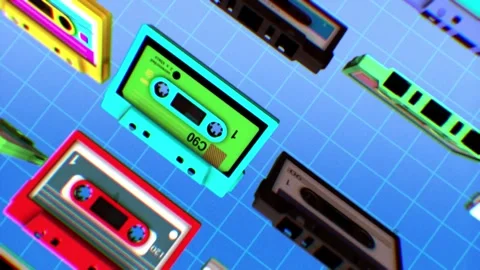 Vintage Cassettes Stock Footage 264772876