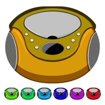 Vintage cd player cartoon vector graphic Stock Illustration