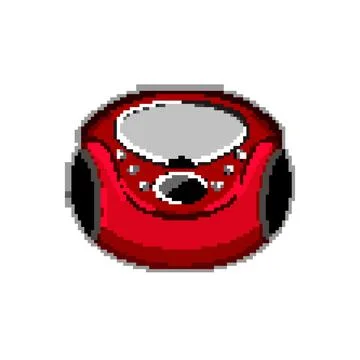 Vintage cd player pixel art vector illustration Stock Illustration