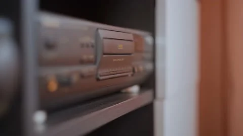Vintage CD player at work Stock Footage 160624263
