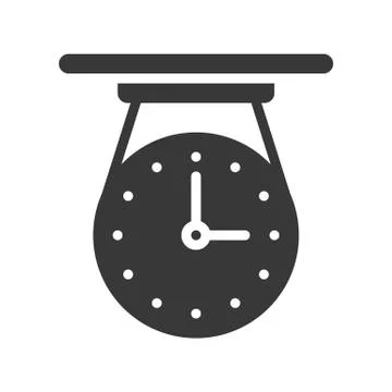 Vintage celling clock solid icon pixel perfect Stock Illustration