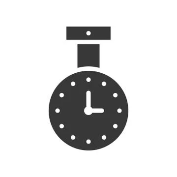 Vintage celling clock solid icon pixel perfect Illustrazione stock