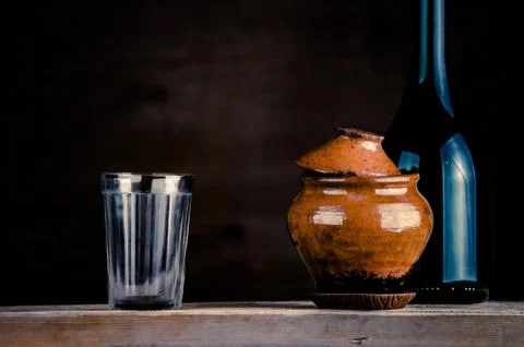 Vintage ceramic pot Stock Photos