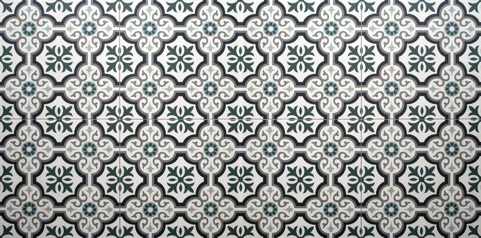 Vintage ceramic tiles pattern background. Stock Photos