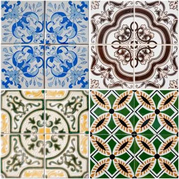 Vintage ceramic tiles Stock Photos