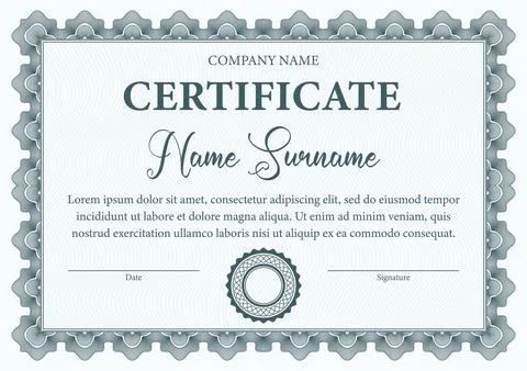 Vintage certificate vector template Stock Illustration