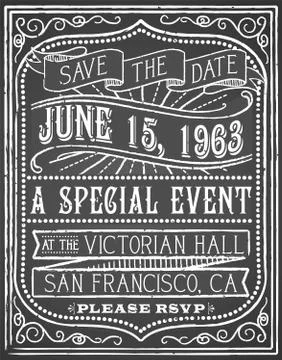 Vintage Chalk Poster Stock Illustration