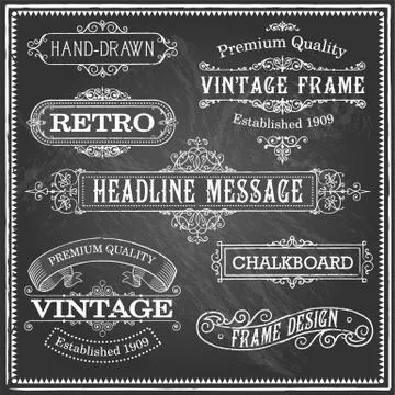 Vintage Chalkboard Frames Stock Illustration