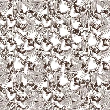 Vintage Cherry Seamless Pattern Stock Illustration