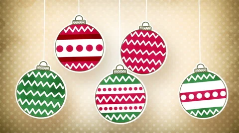 Vintage christmas balls loopable animation Stock Footage 41427423